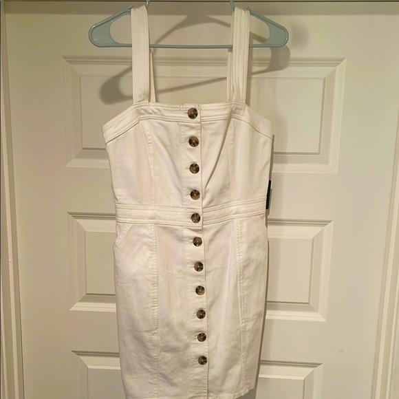 Express Dresses & Skirts - Express Elegant White Button-Down Dress